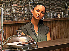 Real amateur pretty chick Marie Getty analyzed in the bar for cash