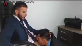 Two boys having sex in the office