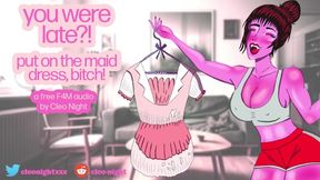 your tomboy femdom gf makes you work out in a cum stained maid dress before she pegs you
