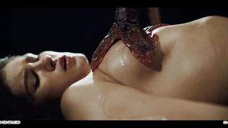 REAL LIFE HENTAI - Aliens feast - Monsters fill and cum all over one girl after another