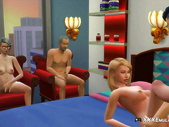3D Family Orgy Cartoon Sex Animation