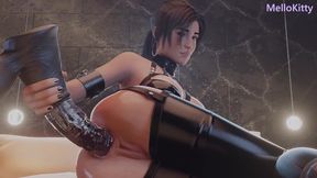 Lara Croft Fucks Monster Cock Dildo - Anal Creampie