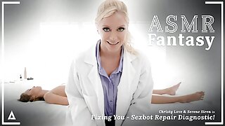 ASMR Fantasy - Hyper Real Sexbot Christy Love SQUIRTS All Over Lesbian Technician Serene Siren