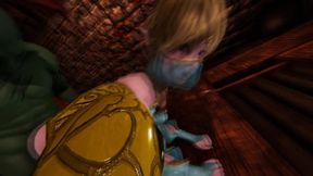 Zelda encouraging Femboy Link to take Monster Cock in his Ass  3D Hentai Animation