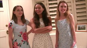 Shy 18yo Teen Sorority Girls and the Dean - amateur threesome with young sexy babe Natalie knight