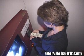 Short Hair Office Bitch Blowjobs Semen Lips Glory Hole Brunette Whore!