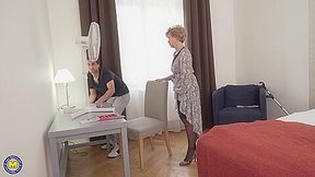 Injured Granny Romana Needs Help From Her Pussy Loving Horny Toyboy