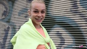 German scout - Tiny college girl Rebecca pickup and fuck at street casting