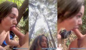 Daddy took my mouth in the woods surprise stranger face fucked