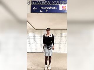 Sissy Presenting Recent Costume and Petite Walk Around Outdoor