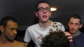 Amazign gang bang in bus oin the road in Paris 2