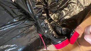 Cum on African Patent Leather Boots