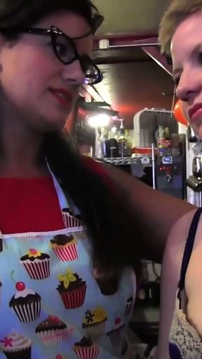 This is what happens in the kitchen when two hot lesbians go wild and horny instead of preparing your food   Clip 1