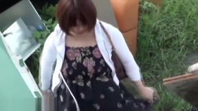 Asian skank caught peeing