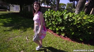 Petite cutie (Hailey Little) shows her wild side on the Bang Bus (bb15830)