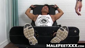 MaleFeetXXX.com - Ticklish jock's session with a masterful tickler