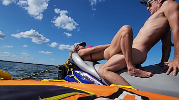 HOT athletic couple have SEX on a jetski in the middle of a lake