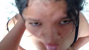 hace una paja rusa con mi polla entre sus tetas morenas!!,masturba mi polla con sus tetas,hacemos un rico video hasta sacarme el cum