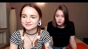 Horny webcam babe wanks her tiny tits while teasing on cam