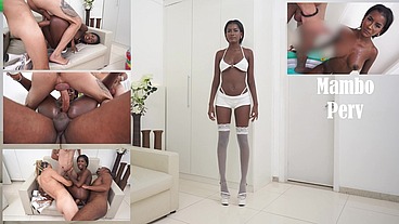 Jenny Pretinha, 20 years old Brazilian ebony with perfect breasts fucked by 4 huge cocks gets p3ed (DAP, DVP, Anal, perfect breasts) OB452