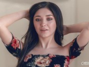 Petite Teen Luna Loves Licking Balls and Sucking Cock Before Fucking Cowgirl and Taking It Doggy