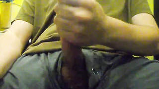 Jerking off with warm oil and a huge orgasm 5