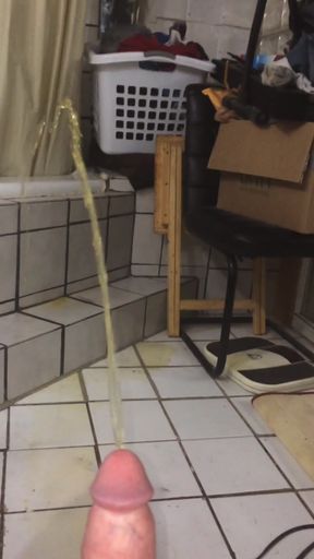 Big Throbbing Hard Cock Pissing on Floor While Squatting Compilation   Clip 1