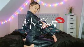 Scarlett's leather pants & jacket tease