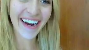 Webcam blonde flashes her saggy tits and dreams of meaty pole