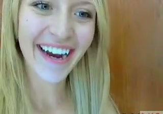 Webcam blonde flashes her saggy tits and dreams of meaty pole