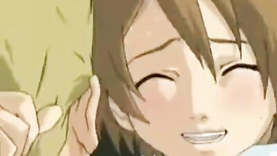 Brunette bombshell gets her face drenched in cum after intense fucking in anime porn