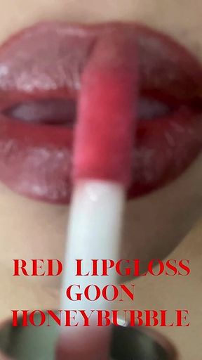 Applying Red Lipgloss Lip Fetish, Gooning, Femdom, Findom