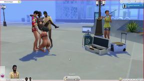 Porn GamePlay Group sex in the park outdoors