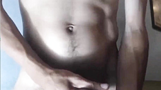 Curved Uncircumcised Latino Spunk-pump Shoots a Forearms-Free-for-all Explosion