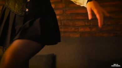 Corset Mini Skirt Stockings Cock Fingering Moaning Brunette Dancing Striptease