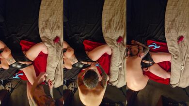 Daddy vibes cuffed sub to her first full body orgasm