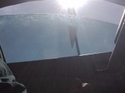 Risky drive and jacking off broad day light