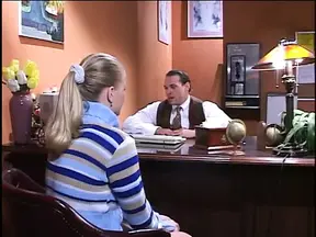 Young blonde college babe gets her anal hole filled by sexy teacher