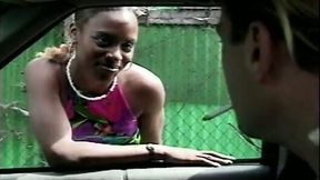 Real ebony slut takes strong cock into her mouth for a good blowjob