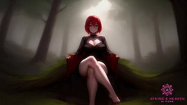 The Crimson Vampire's Forest Seduction - [AI Porn]