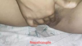 Feral Nepali nympho gets her dripping wet slit destroyed by vigorous finger banging at home