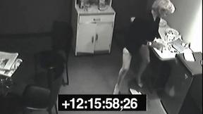 ”Secret pissing whore screws over her colleague”