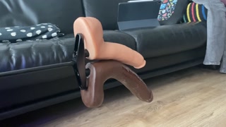 Double anal with fuck machine