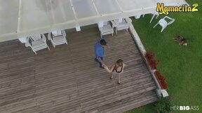 ”Wild Colombian Fuck Indoors & Outdoor Threesome At The Lake House”