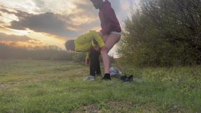 The Anal Granny Outdoors!