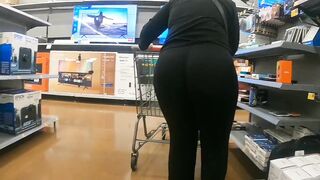 Walmart BBW Butt Wedgie into watch through Leggings