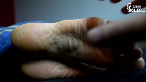 Feet in bed get worshiped - POV