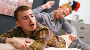 Dad Creep - Step Daddy Gives His Gay Step Son Some Serious Ass Spanking Before Fucking Him