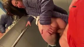 Kinky neighbor laid back in the elevator - Amateur