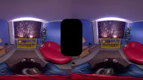Hot girlfriend sucks and drills in a superhero themed VR session